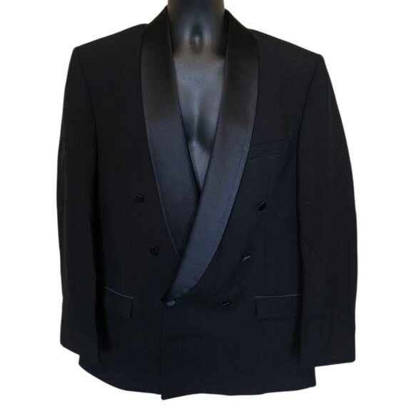 OSCAR DE LA RENTA Black Tuxedo Jacket sz 40R - Picture 1 of 6